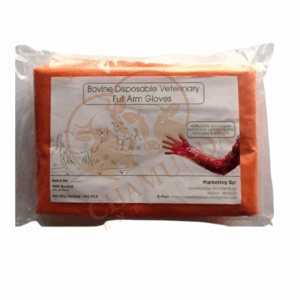 Full Length Vet. Hand Gloves Orange L.D pack of 100 Pcs